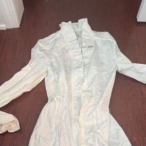 Banana Republic Ivory Ruffled Blouse